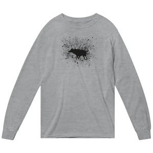 Banksy Wet Dog Splatter 2007 Street Art Long Sleeve Shirt - Heather Grey / Small - Long Sleeve Shirt