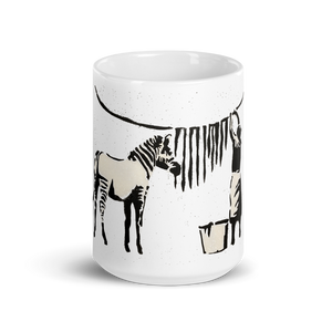 Banksy Zebra Stripes Artwork Mug - 15oz (444mL) - Mug