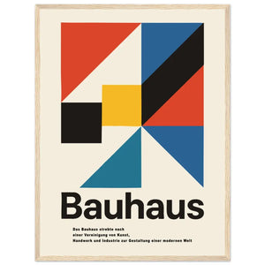 Bauhaus Modern Geometry Artwork Poster Matte / 18 x 24″ (45 x 60cm) / Wood Poster