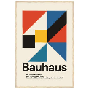 Bauhaus Modern Geometry Artwork Poster Matte / 24 x 36″ (60 x 90cm) / Wood Poster