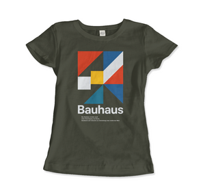 Bauhaus Modern Geometry Artwork T-Shirt - Women (Fitted) / Military Green / S - T-Shirt