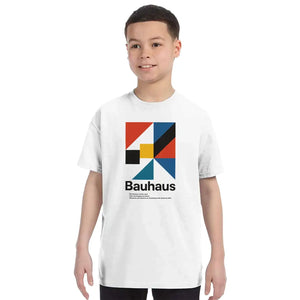 Bauhaus Modern Geometry Artwork T-Shirt - Youth / White / S - T-Shirt