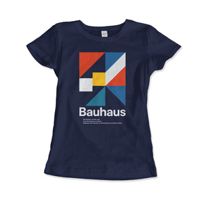 Bauhaus Modern Geometry Artwork T-Shirt - Women (Fitted) / Navy / S - T-Shirt