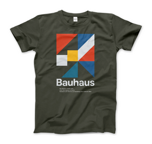 Bauhaus Modern Geometry Artwork T-Shirt - Men (Unisex) / Military Green / S - T-Shirt