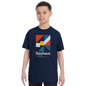 Bauhaus Modern Geometry Artwork T-Shirt - Youth / Navy / S - T-Shirt