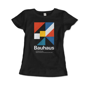 Bauhaus Modern Geometry - Walter Gropius Artwork T-shirt - Women (fitted) / Black / s - T-shirt