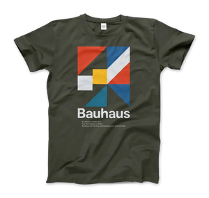 Bauhaus Modern Geometry - Walter Gropius Artwork T-shirt - Men (unisex) / Military Green / s - T-shirt