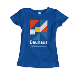 Bauhaus Modern Geometry - Walter Gropius Artwork T-shirt - Women (fitted) / Royal Blue / s - T-shirt