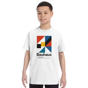 Bauhaus Modern Geometry - Walter Gropius Artwork T-shirt - Youth / White / s - T-shirt
