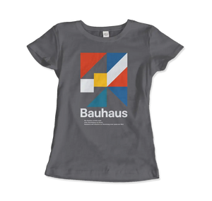 Bauhaus Modern Geometry - Walter Gropius Artwork T-shirt - Women (fitted) / Charcoal / s - T-shirt