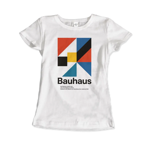 Bauhaus Modern Geometry - Walter Gropius Artwork T-shirt - Women (fitted) / White / s - T-shirt