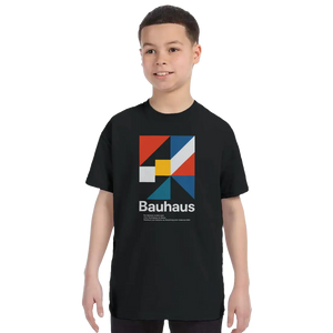Bauhaus Modern Geometry - Walter Gropius Artwork T-shirt - Youth / Black / s - T-shirt