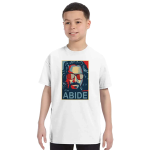 Big Lebowski Abide Hope Style T-Shirt - Youth / White / S - T-Shirt