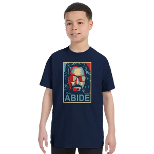 Big Lebowski Abide Hope Style T-Shirt - Youth / Navy / S - T-Shirt