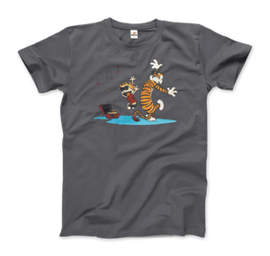 Calvin and Hobbes Dancing with Record Player T-Shirt