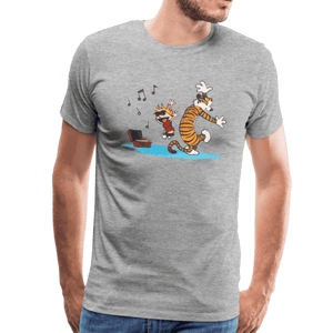 Calvin and Hobbes Dancing with Record Player T-Shirt - [variant_title] by Art-O-Rama