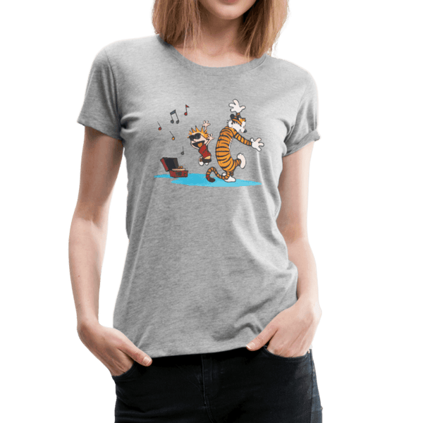 Calvin and Hobbes Dancing with Record Player T-Shirt - [variant_title] by Art-O-Rama