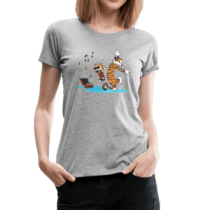 Calvin and Hobbes Dancing with Record Player T-Shirt - [variant_title] by Art-O-Rama