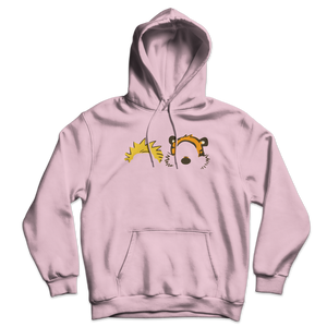 Calvin and Hobbes Faces Contour Unisex Hoodie - Light Pink / S - Hoodie