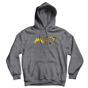 Calvin and Hobbes Faces Contour Unisex Hoodie - Dark Heather / S - Hoodie