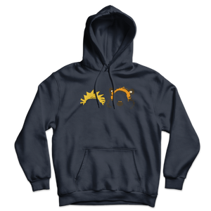 Calvin and Hobbes Faces Contour Unisex Hoodie - Navy / S - Hoodie