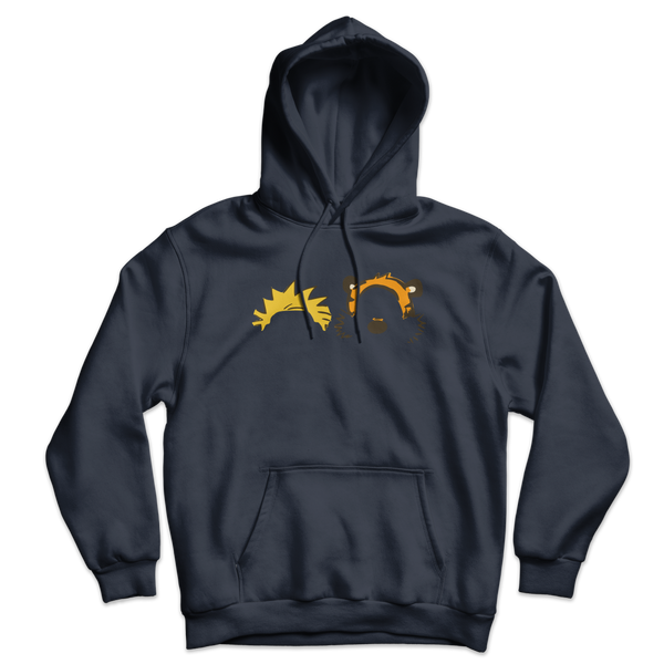 Calvin and Hobbes Faces Contour Unisex Hoodie - Navy / S - Hoodie
