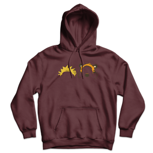 Calvin and Hobbes Faces Contour Unisex Hoodie - Maroon / S - Hoodie