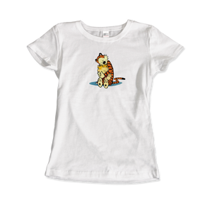 Calvin and Hobbes Hugging T-Shirt - Women (Fitted) / White / S - T-Shirt