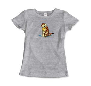 Calvin and Hobbes Hugging T-Shirt - Women (Fitted) / Heather Grey / S - T-Shirt