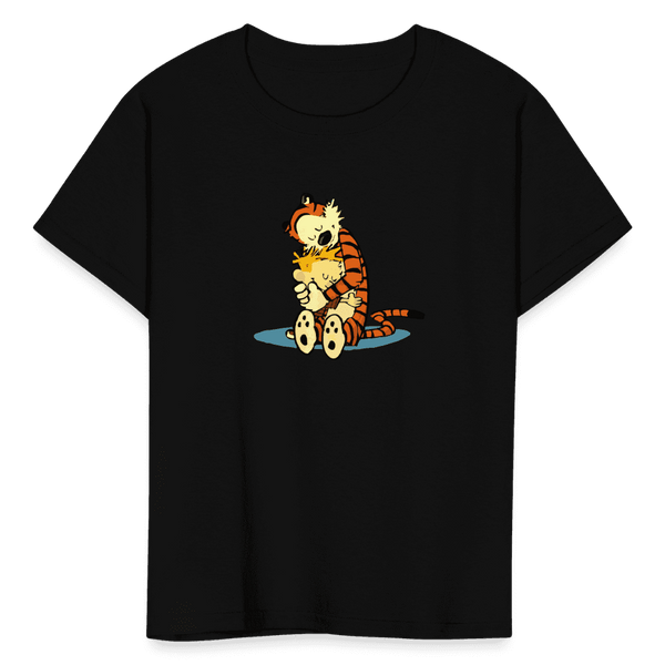 Calvin and Hobbes Hugging T-Shirt - Youth / Black / S - T-Shirt