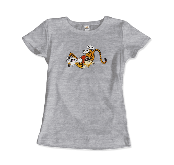Calvin and Hobbes Laughing on the Floor T-Shirt - Women / Heather Grey / S - T-Shirt