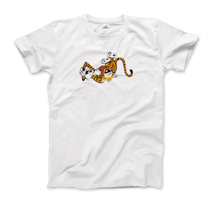 Calvin and Hobbes Laughing on the Floor T-Shirt - Men / White / S - T-Shirt