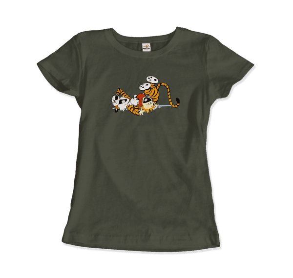Calvin and Hobbes Laughing on the Floor T-Shirt - T-Shirt