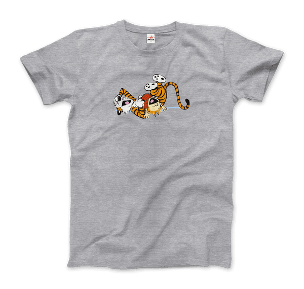 Calvin and Hobbes Laughing on the Floor T-Shirt - Men / Heather Grey / S - T-Shirt