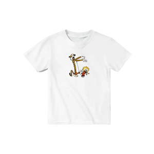 Calvin and Hobbes Playing Zombies T-Shirt - Youth / White / S - T-Shirt