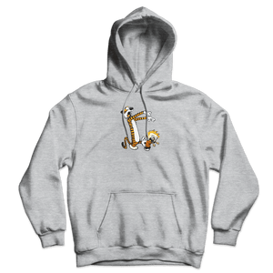 Calvin and Hobbes Playing Zombies Unisex Hoodie - Sport Grey / S - Hoodie