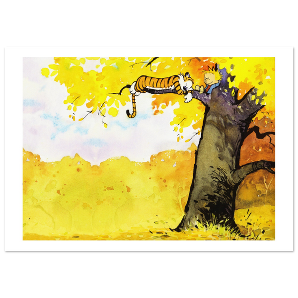Calvin and Hobbes Resting on a Tree Poster - Matte / 8 x 12″ (21 29.7cm) None