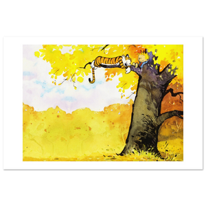 Calvin and Hobbes Resting on a Tree Poster - Matte / 24 x 36″ (60 90cm) None
