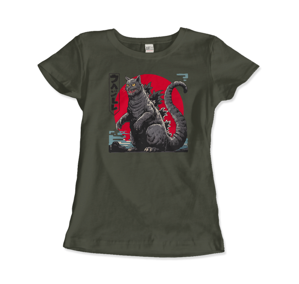 Catzilla: The Ultimate Feline T-Shirt - Women (Fitted) / Military Green / S - T-Shirt