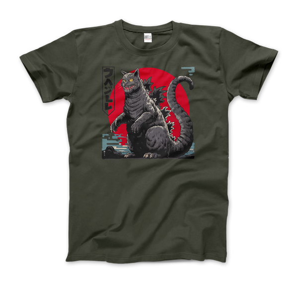 Catzilla: The Ultimate Feline T-Shirt - Men (Unisex) / Military Green / S - T-Shirt