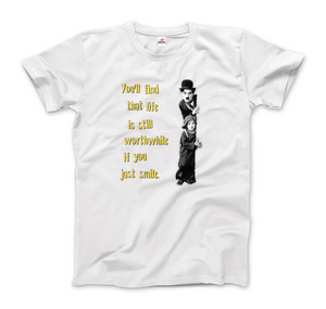 Charlie Chaplin Inspirational Quote T-Shirt - Men / White / Small - T-Shirt