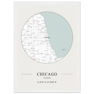 Chicago Illinois - Minimalist Map Poster - Matte / 8 x 12″ (21 x 29.7cm) / White - Poster