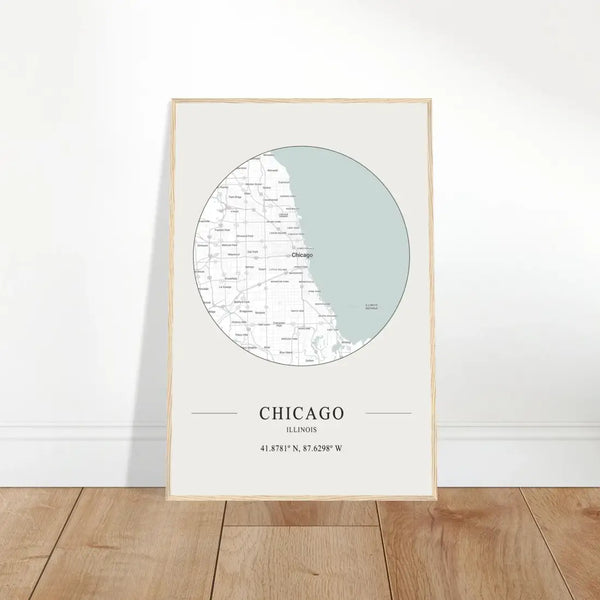 Chicago Illinois - Minimalist Map Poster - Poster