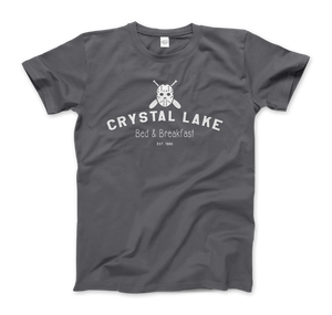 Crystal Lake Bed & Breakfast Horror T-Shirt - Men (Unisex) / Charcoal / S - T-Shirt