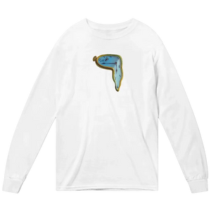Dali - Melting Watch Artwork Long Sleeve Shirt - White / Small - Long Sleeve Shirt