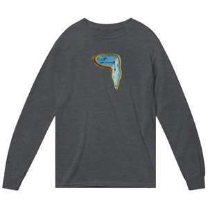Dali - Melting Watch Artwork Long Sleeve Shirt - Dark Heather / Small - Long Sleeve Shirt