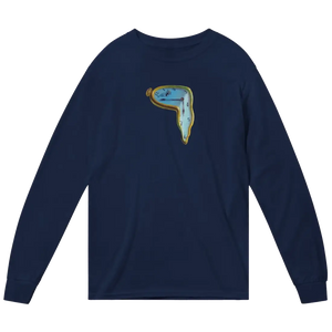 Dali - Melting Watch Artwork Long Sleeve Shirt - Navy / Small - Long Sleeve Shirt