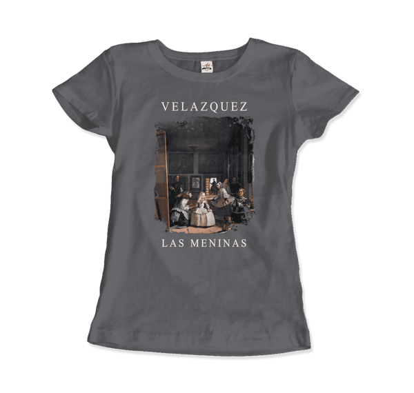 Diego Velazquez - Las Meninas (Ladies-in-Waiting) 1656 Artwork T-Shirt - Women / Charcoal / S - T-Shirt
