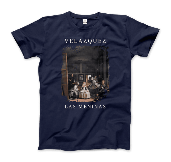 Diego Velazquez - Las Meninas (Ladies-in-Waiting) 1656 Artwork T-Shirt - Men / Navy / S - T-Shirt