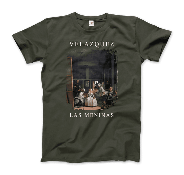 Diego Velazquez - Las Meninas (Ladies-in-Waiting) 1656 Artwork T-Shirt - Men / Military Green / S - T-Shirt